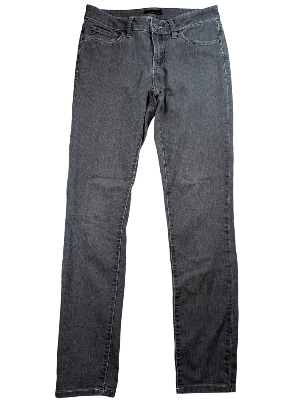 Athleisure Gray Stretch Tapered Jeans Y2K Minimalist Womens 6x28 Vintage Denim